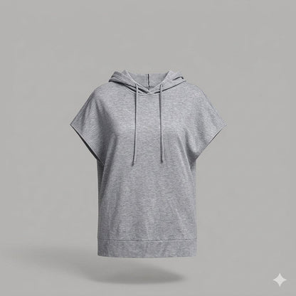 Women's Gray Basic Hoodie Top