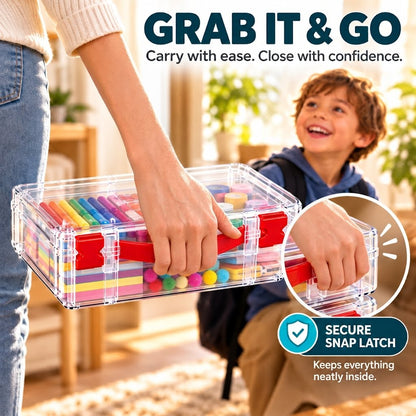 Clear Stackable Board Game Storage Case – Organize Games, Puzzles & Crafts with Ease