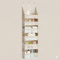 6-Tier Hanging Closet Organizer Over The Door Wardrobe Storage with Clear Card Slot
