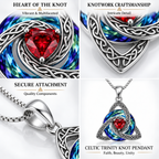 Celtic Trinity Knot Birthstone Necklace - Eternal Love Pendant & Perfect Gift