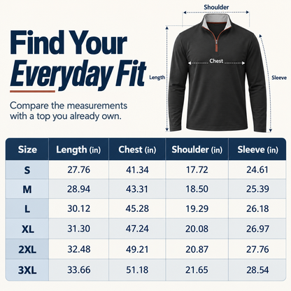 Men’s Quarter-Zip Pullover with Contrast Trim
