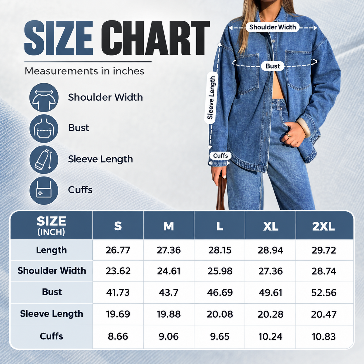 Women's Versatile Vintage Wash Casual Denim Over-Shirt