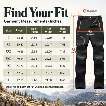 🏔️ Men's Thermal Fleece Waterproof Softshell Hiking Pants | Heavy-Duty Winter Cargo