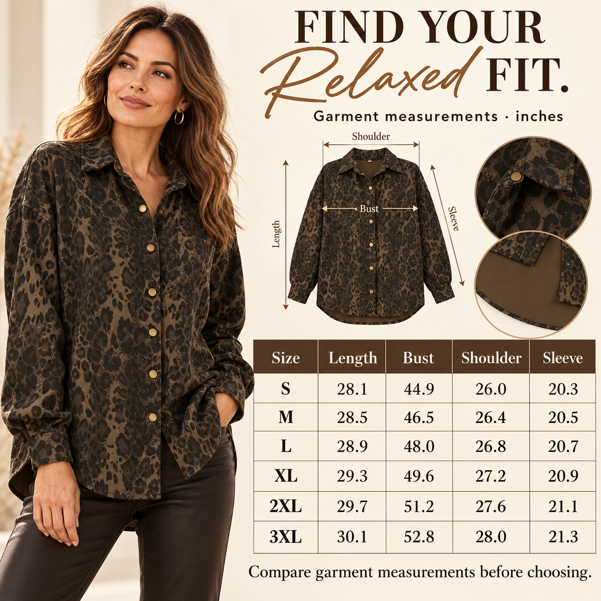 Women’s Cheetah Print Cotton Shacket – Effortless Fall Layering