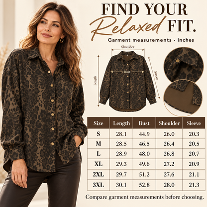 Women’s Cheetah Print Cotton Shacket – Effortless Fall Layering