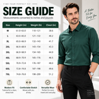 Men's Stretch Dress Shirt - Wrinkle-Resistant Long Sleeve Business Casual Button-Down
