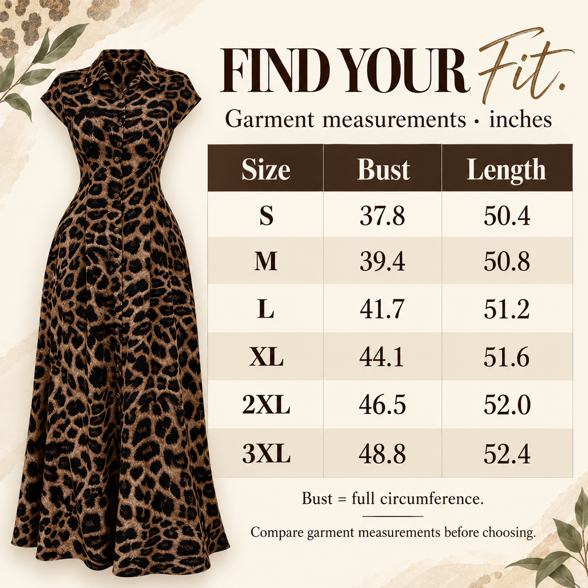 Women’s Leopard Print Maxi Shirt Dress