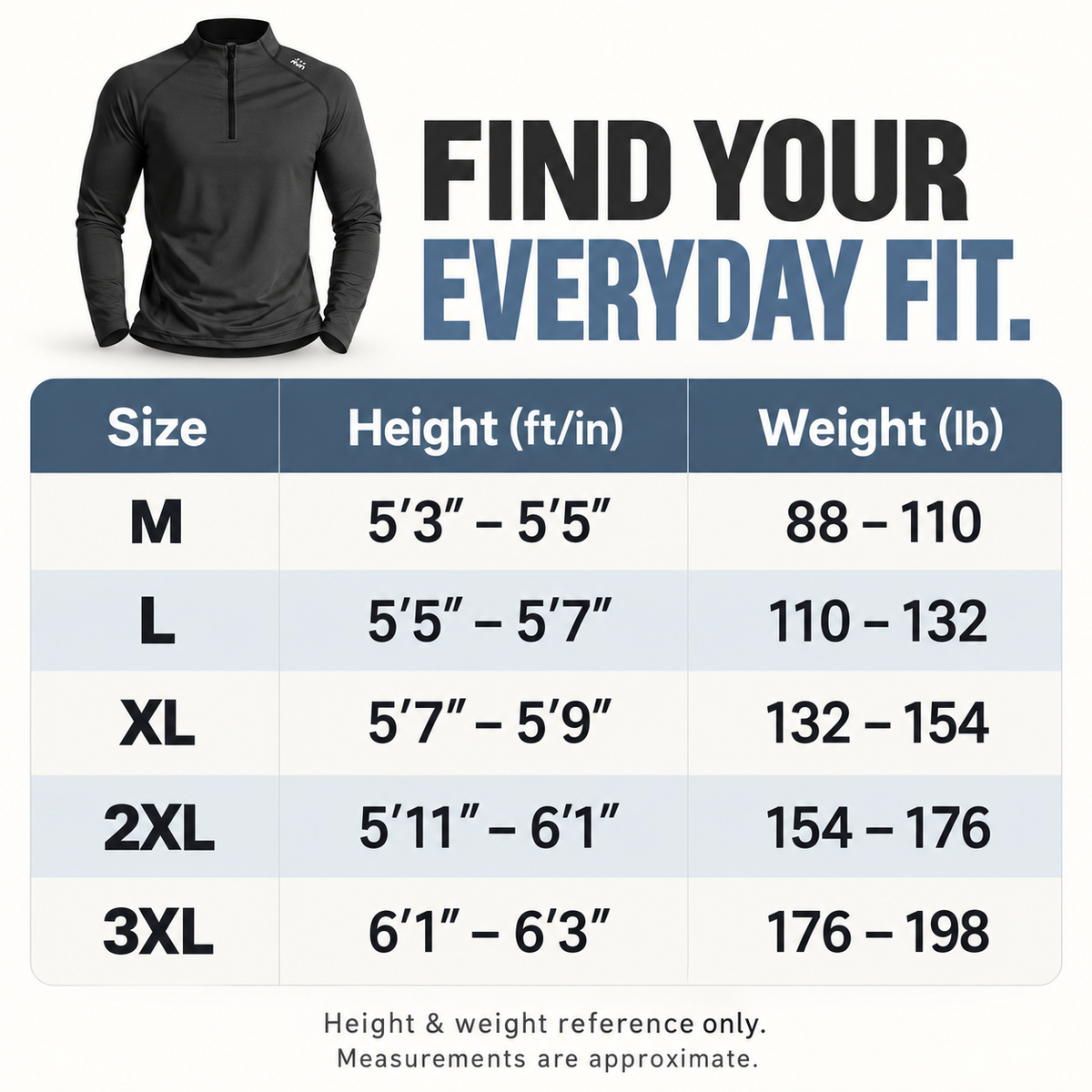 Men’s Half-Zip Long Sleeve Pullover – Stretch Comfort & Everyday Style