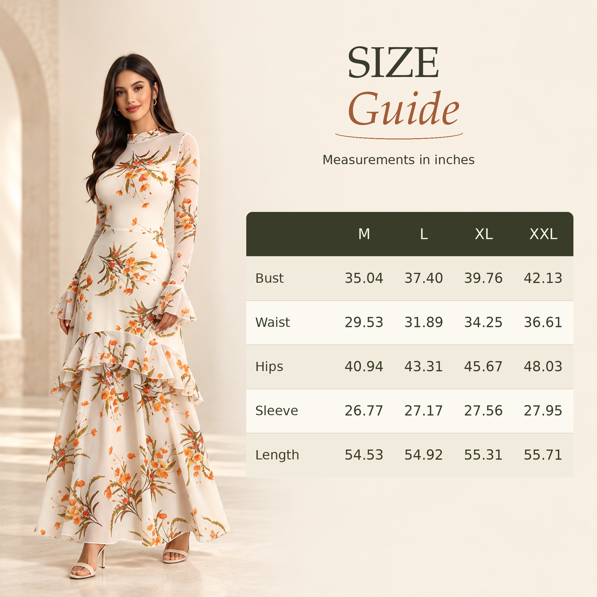 Vintage Floral Embroidered Mesh Long Sleeve Maxi Dress