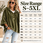 Women’s Velour Hooded Top — Loose Fit Pullover with 3/4 Sleeves