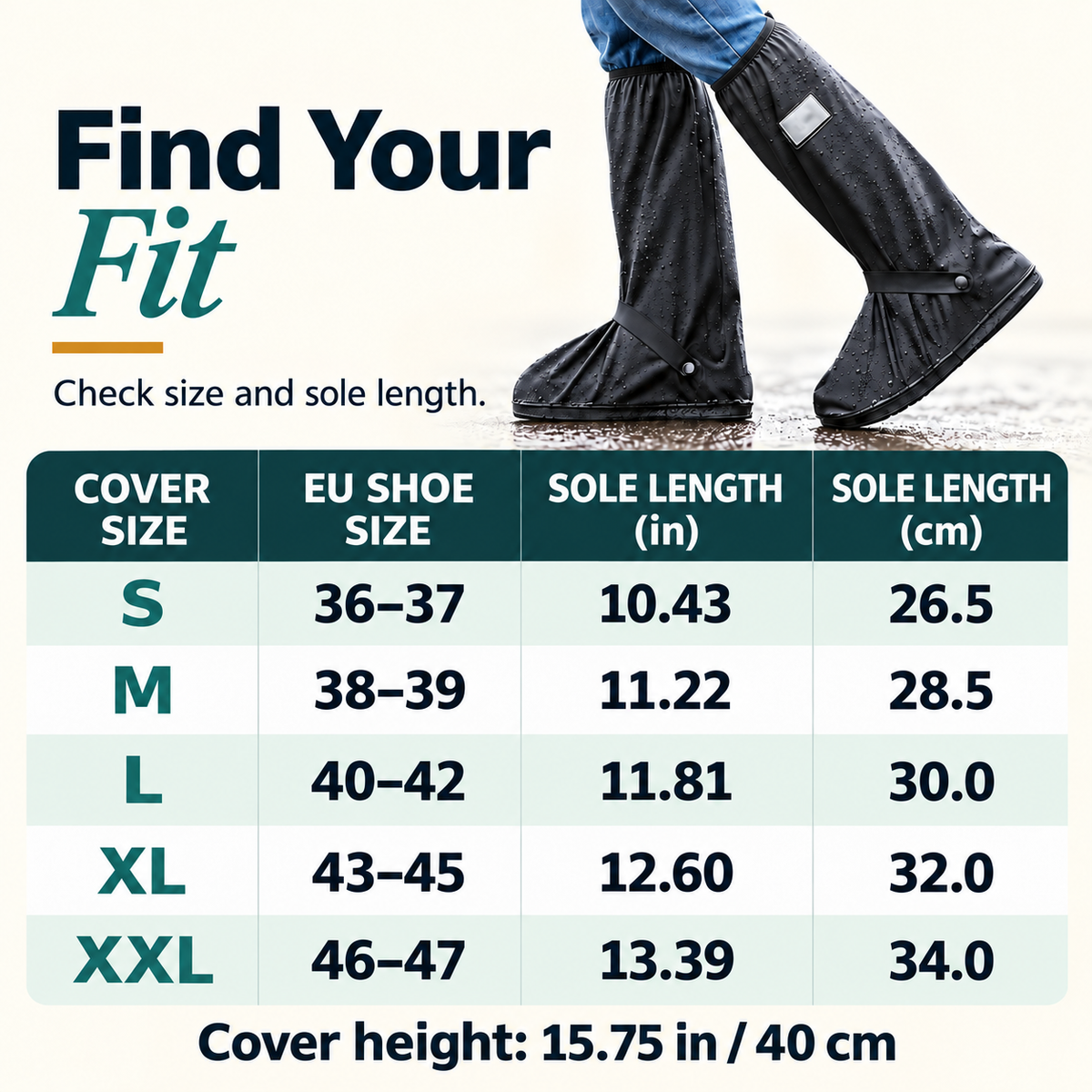 All-Weather Waterproof Shoe Covers for Men & Women ☔ | Non-Slip Tall Rain Boot Guards with Secure Fit 👟
