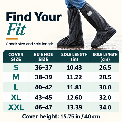 All-Weather Waterproof Shoe Covers for Men & Women ☔ | Non-Slip Tall Rain Boot Guards with Secure Fit 👟