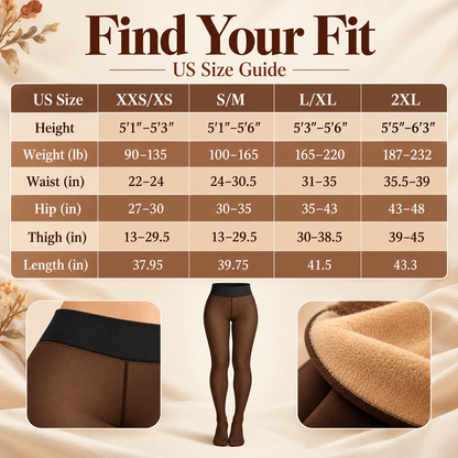 Women’s Fleece-Lined Sheer-Look Tights | High-Waisted & Cozy 🖤