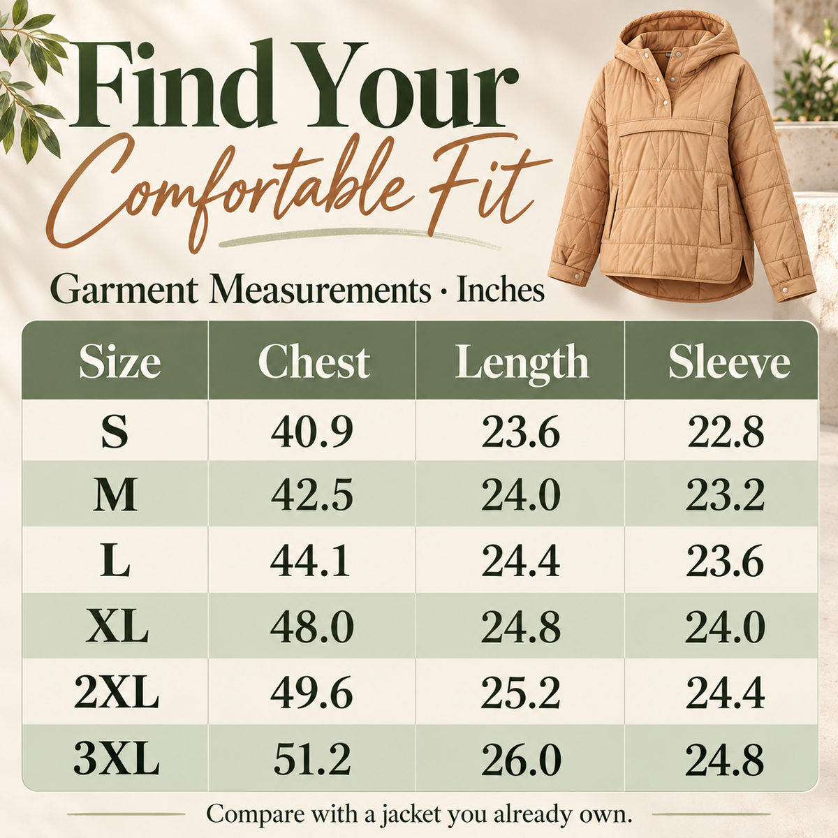 Tanming Women's Lightweight Quilted Hooded Anorak Jacket