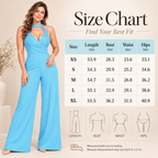 Floral Lace Halter Neck Wide-Leg Jumpsuit for Women | Evening Party & Wedding Guest