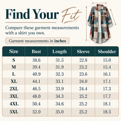 Women's Boho Abstract Colorblock Button-Up Shacket - Long Sleeve Mid-Length Coat