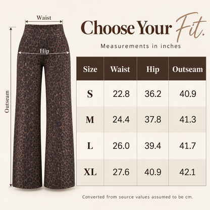 🐆 Women's Leopard Print Wide-Leg Pants ✨ – High Waist & Relaxed Fit