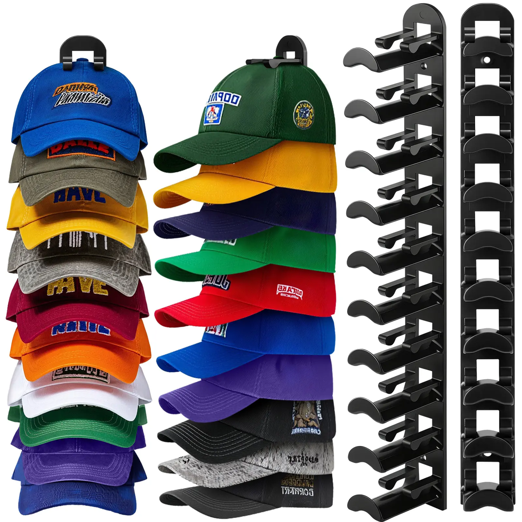 🧢Wall-mounted hat rack – each rack can hold 10 hats🧢No-drill installation