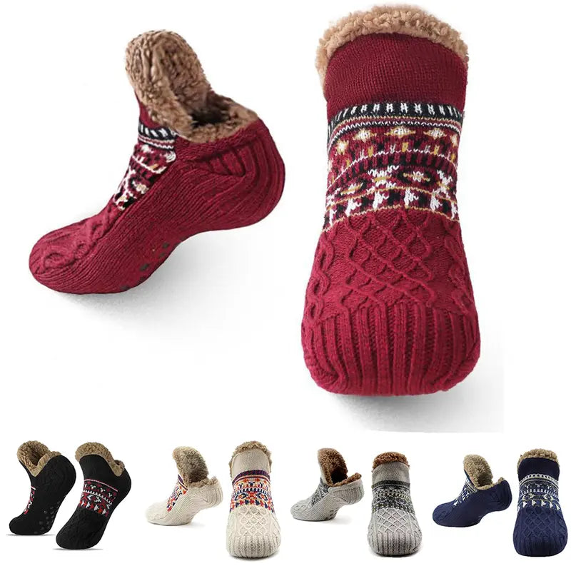 Cozy Non-Slip Slipper Socks – Ultra-Soft Fleece Lining & Stretchy Comfort