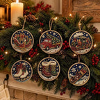 🎄🦌 6-Pack Christmas Diamond Painting Ornament Kit | Make Beautiful Hand‑Made Decorations🎁