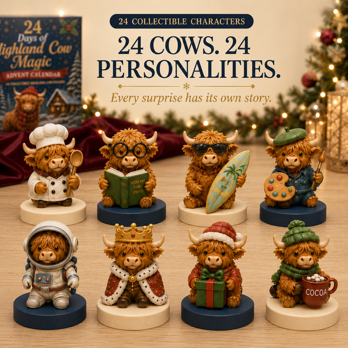 🔥LAST DAY 49% OFF-🐮 24 Days of Highland Cow Advent Calendar