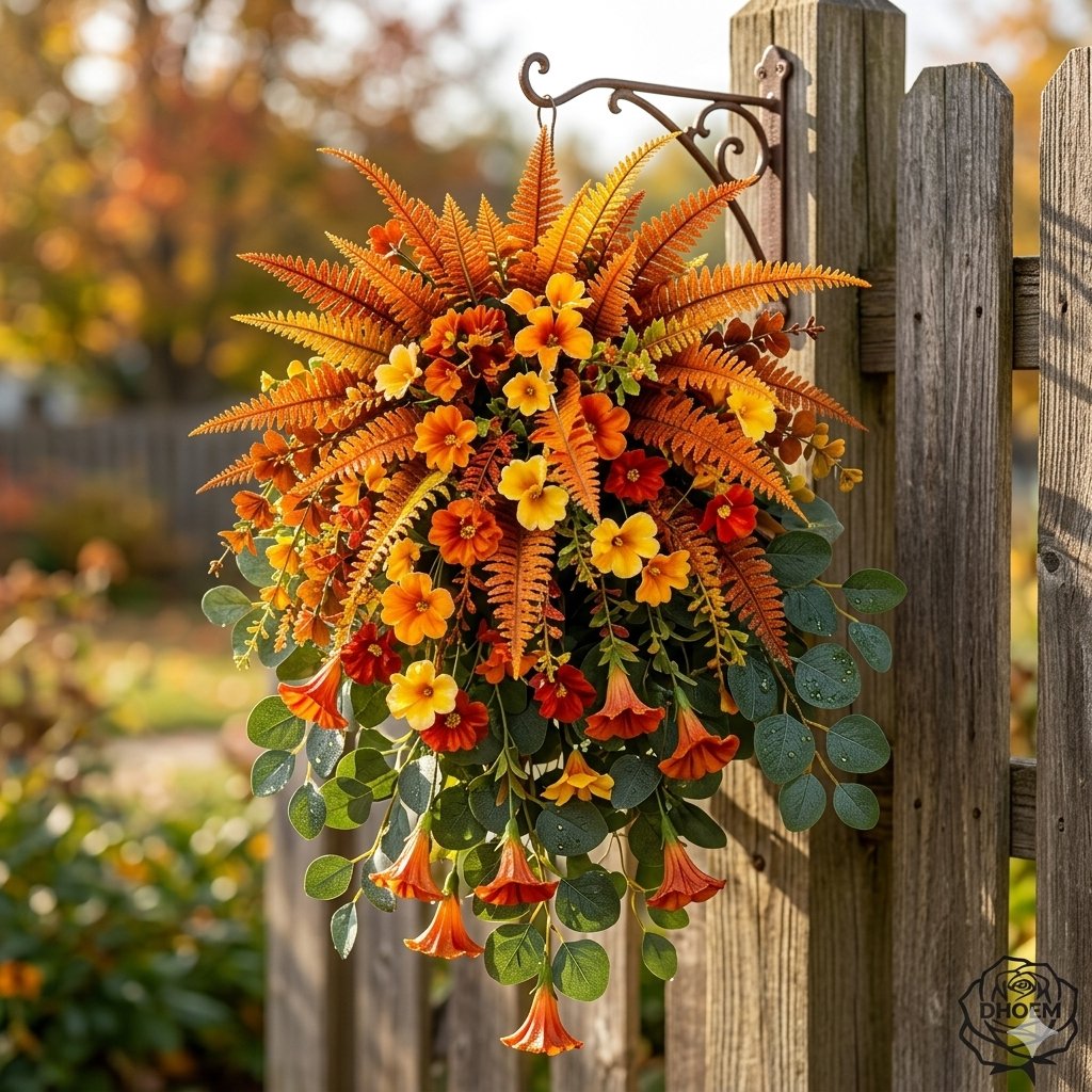 Autumn Morning Glory Hanging Artificial Vine for Garden Decor