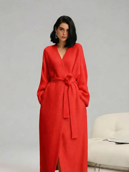 Women’s Long Fleece Robe – Soft Cozy Wrap Loungewear