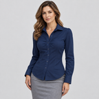 Women's Modern Sculpted Button-Down | Premium Stretch Work Blouse