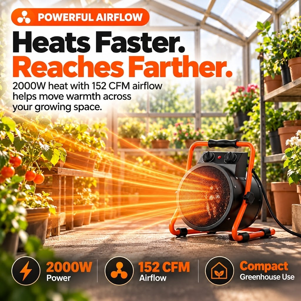 🌱2000W Greenhouse Heater – Keep Your Growing Space Warm & Comfortable