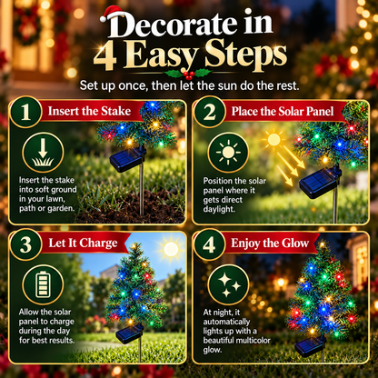 🎄 Solar Christmas Tree Garden Light – Festive Outdoor Holiday Decor