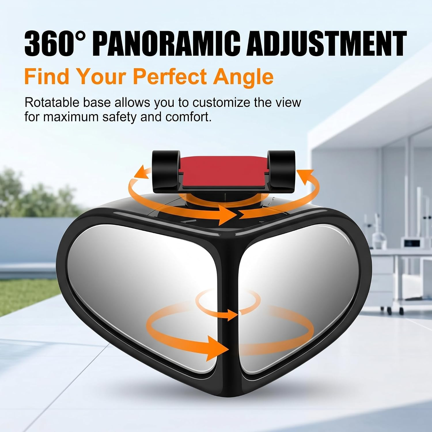 2 PCS 360° Rotating Dual-Lens Rearview Assist Blind Spot Mirror