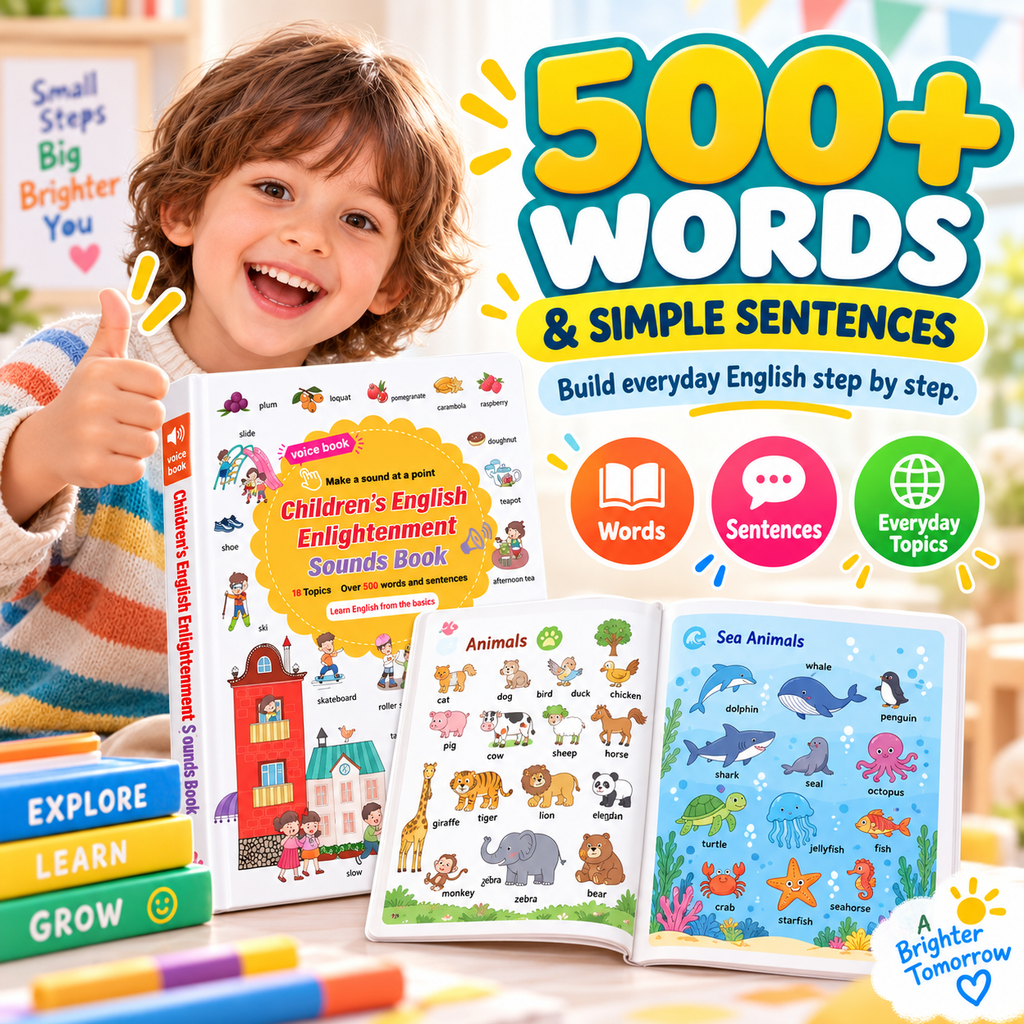 📚 Kids' Interactive English Sound Book | Ages 1–6 | 500+ Words | 18 Learning Topics 🌟