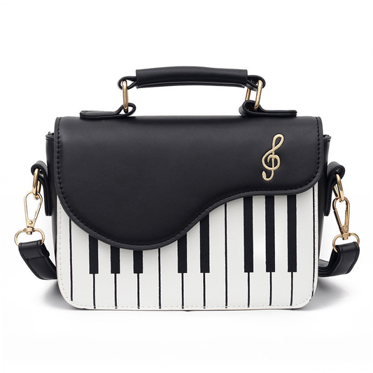 Piano Key Pattern Women's Crossbody Shoulder Bag - Large Capacity Handbag