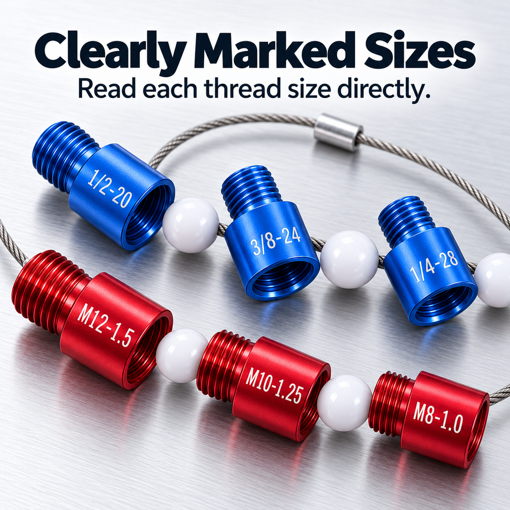 26-Piece Removable Nut and Bolt Gauge Set – Thread Size and Bolt Hole Inspection Tool