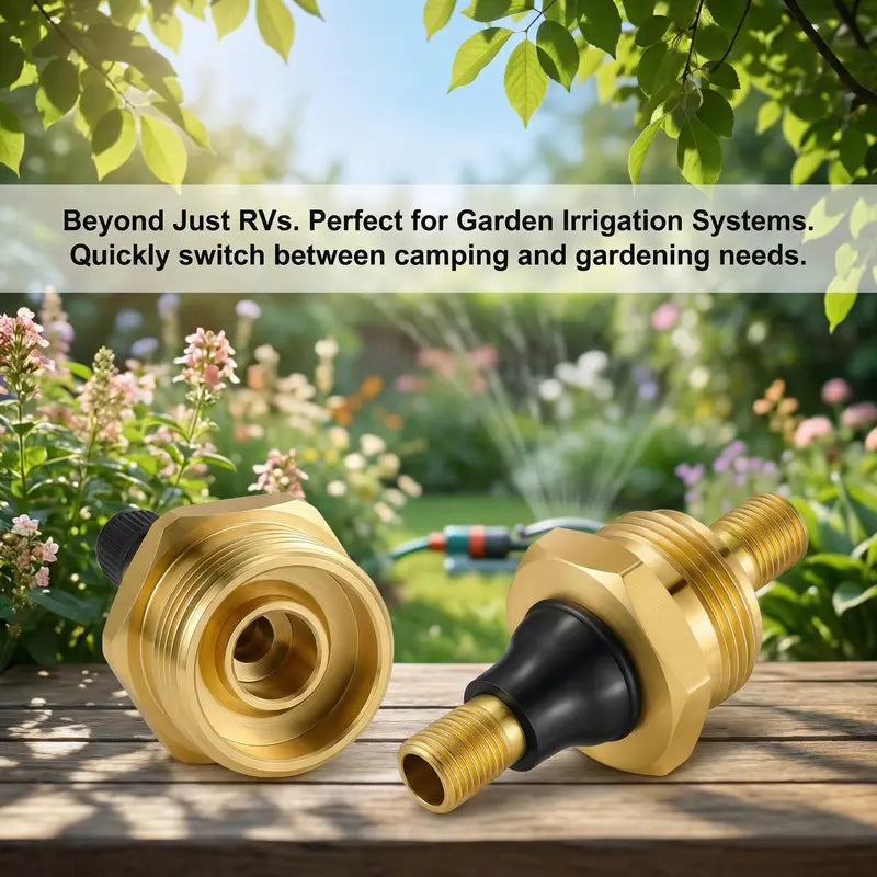 Solid Brass RV Blow Out Plug Adapter for Quick Winterizing & Water Line Protection