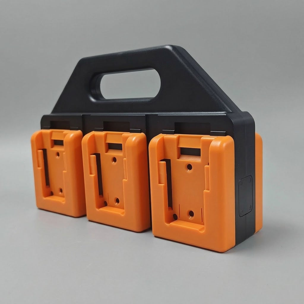 Cordless Tool Battery Storage Rack – 4/6-Slot Organizer, Compatible with DeWalt, Makita & Milwaukee