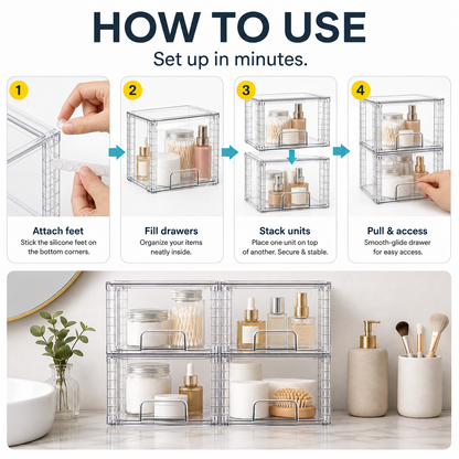 Clear Stackable Storage Drawers