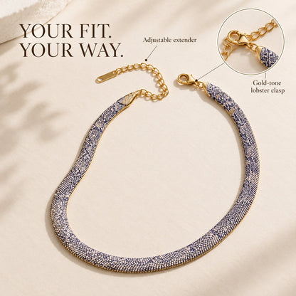 🐍✨ Snake-Inspired Statement Necklace — A Bold, Timeless Chain With Real Snake-Texture Details