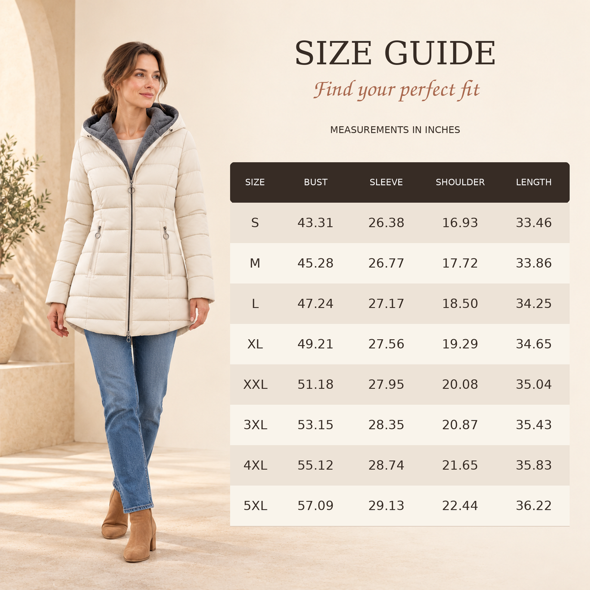Stay Warm Without the Bulk: Women’s Plush-Lined Puffer Coat