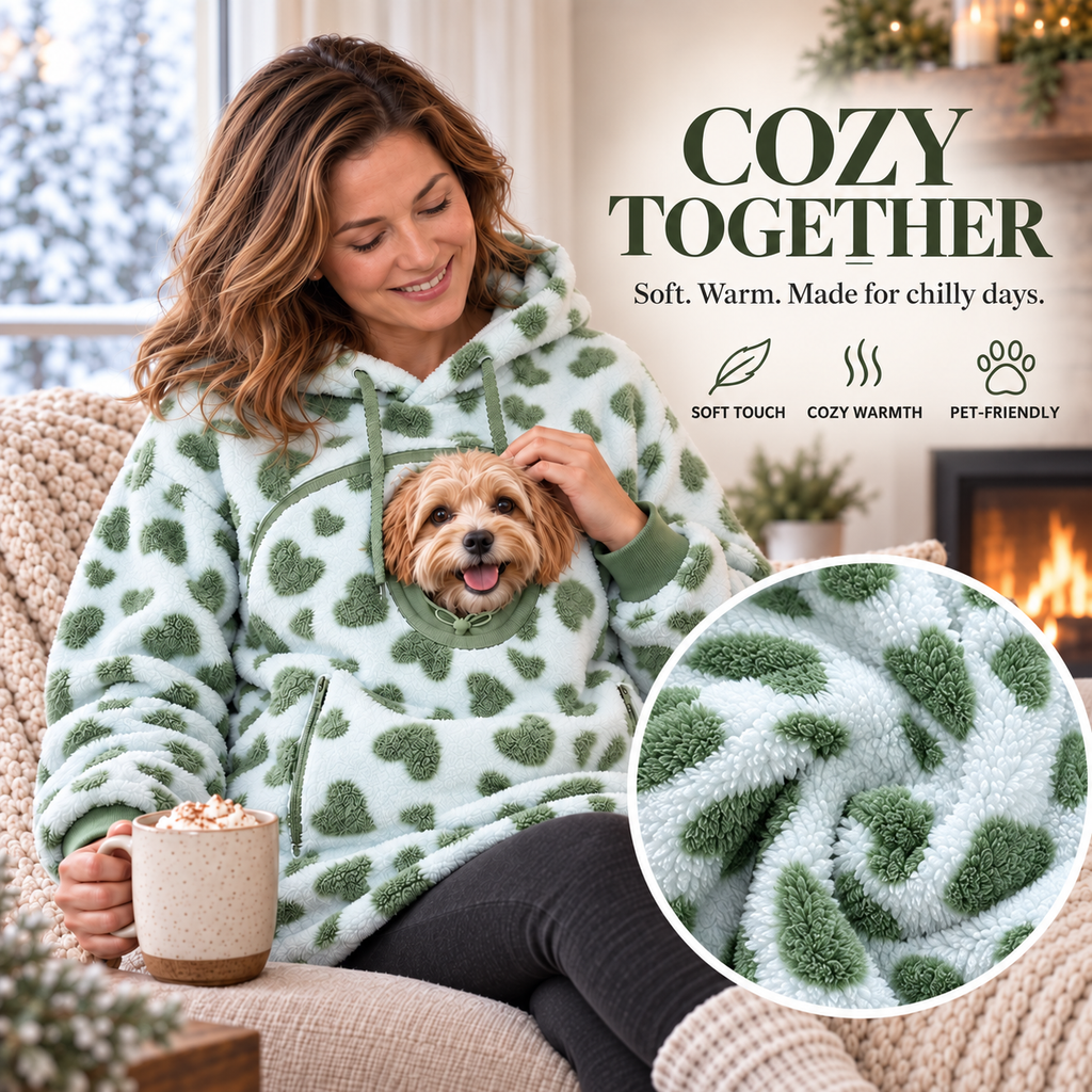 🐾 Unisex Cozy Sherpa Pet Pouch Hoodie for Cats & Small Dogs