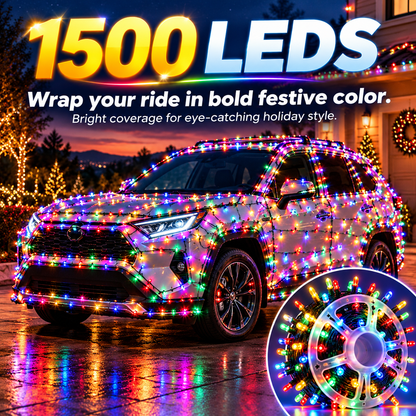 1500 LED Multicolor Car String Lights with Remote Control