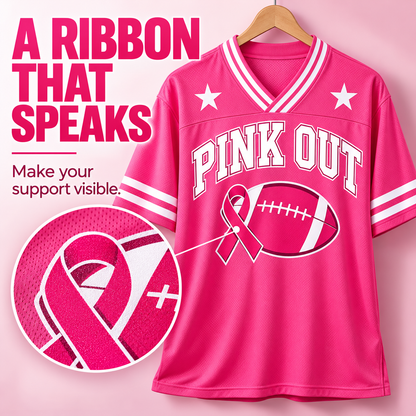 Pink Ribbon Breast Cancer Support Game Day Jersey