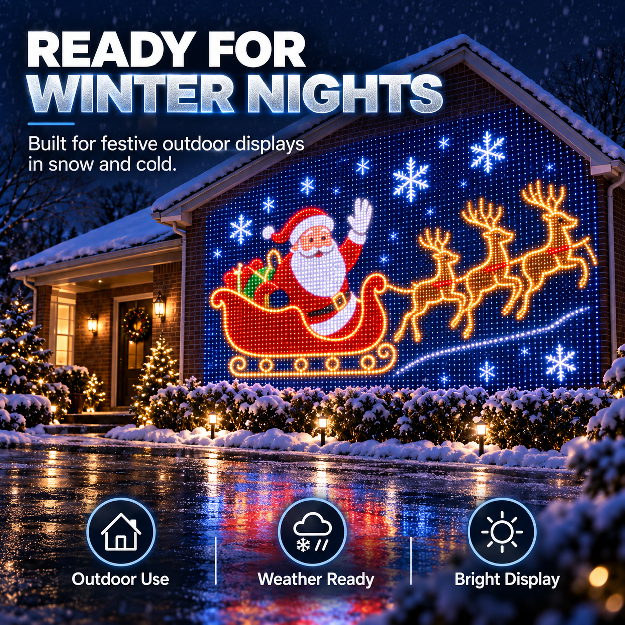 🎄Christmas LED House Net & Smart Outdoor Wall Curtain Light✨