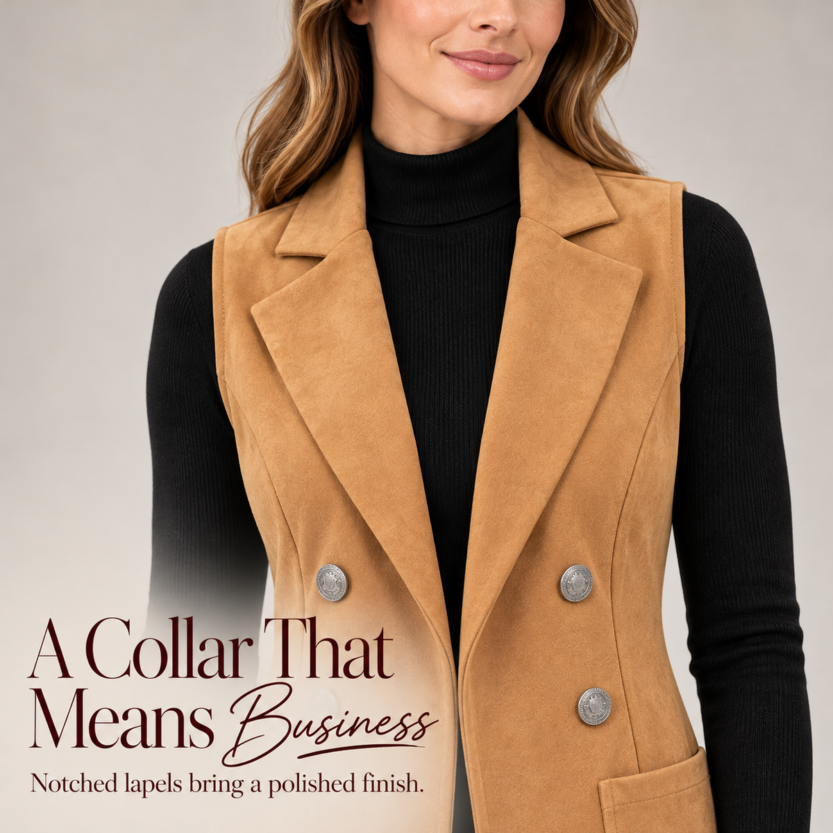 Women’s Vintage Suede-Look Longline Vest