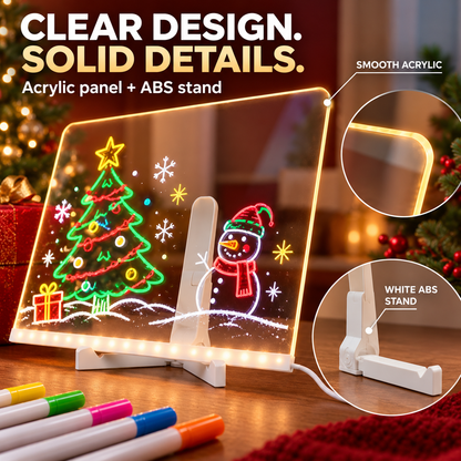 LED Light-Up Drawing Board for Kids – Reusable Acrylic Message & Doodle Board