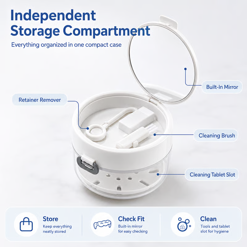 🦷✨3-in-1 Retainer Cleaning & Storage Case