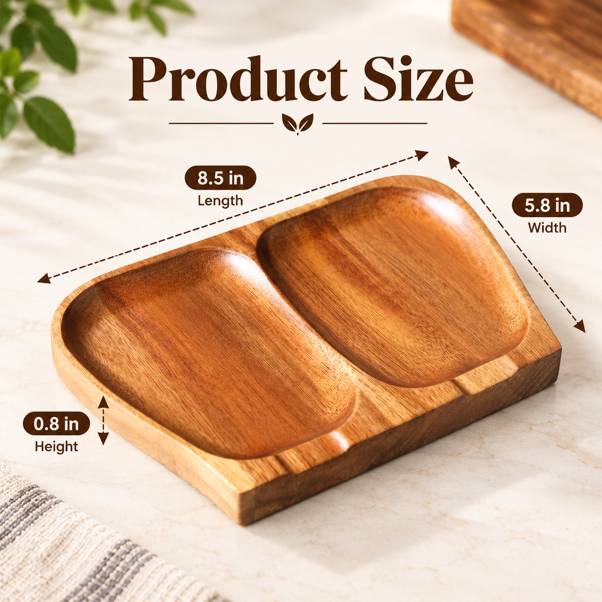 Acacia Wood Multi-Slot Utensil Rest – Countertop Spoon & Tool Holder