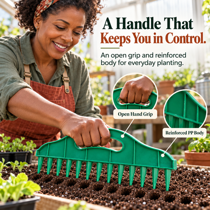 🌱 Garden Seed Spacing Tool – Multi-Row Soil Dibbler & Furrow Maker