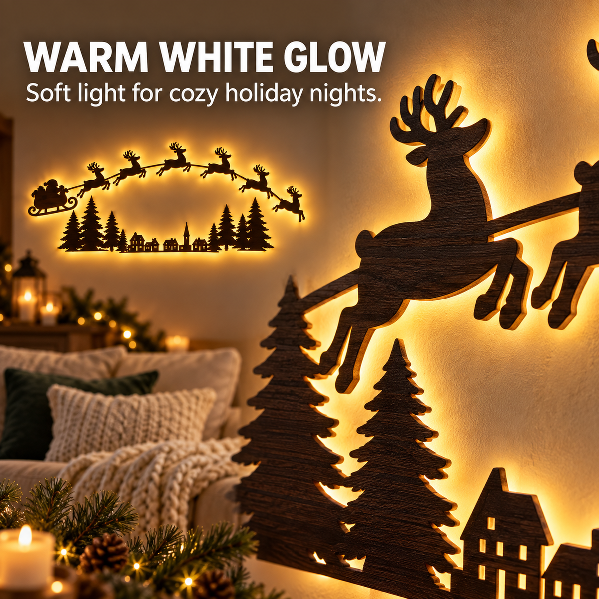 Christmas Reindeer LED Wall Decor