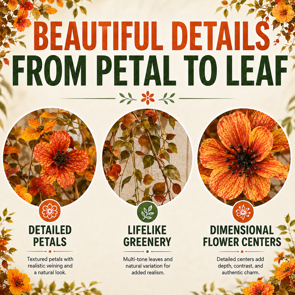 🌿 Maintenance-Free 30-Inch Cascading Faux Daisy Vines – Rich Seasonal Porch & Window Box Decor (8 PCS)